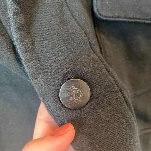 Ralph Lauren Black Button Front Cotton Blend Blazer - Size Small - EUC - Picture 5 of 8
